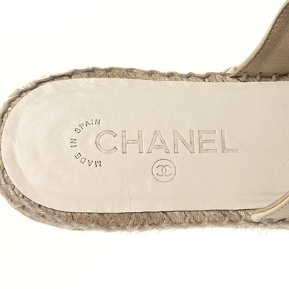 Chanel Goatskin CC Espadrille Mules 40 Ivory 9 of 9
