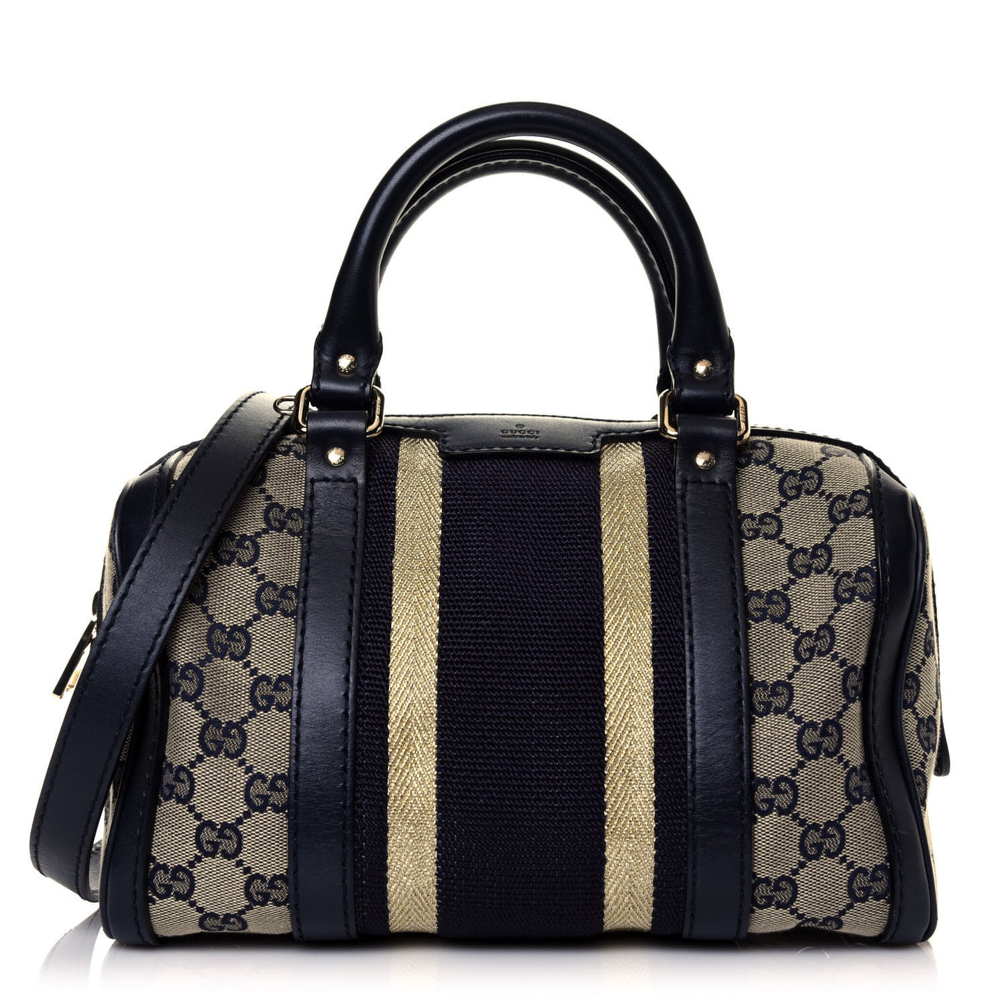 Monogram Vintage Web Small Boston Navy