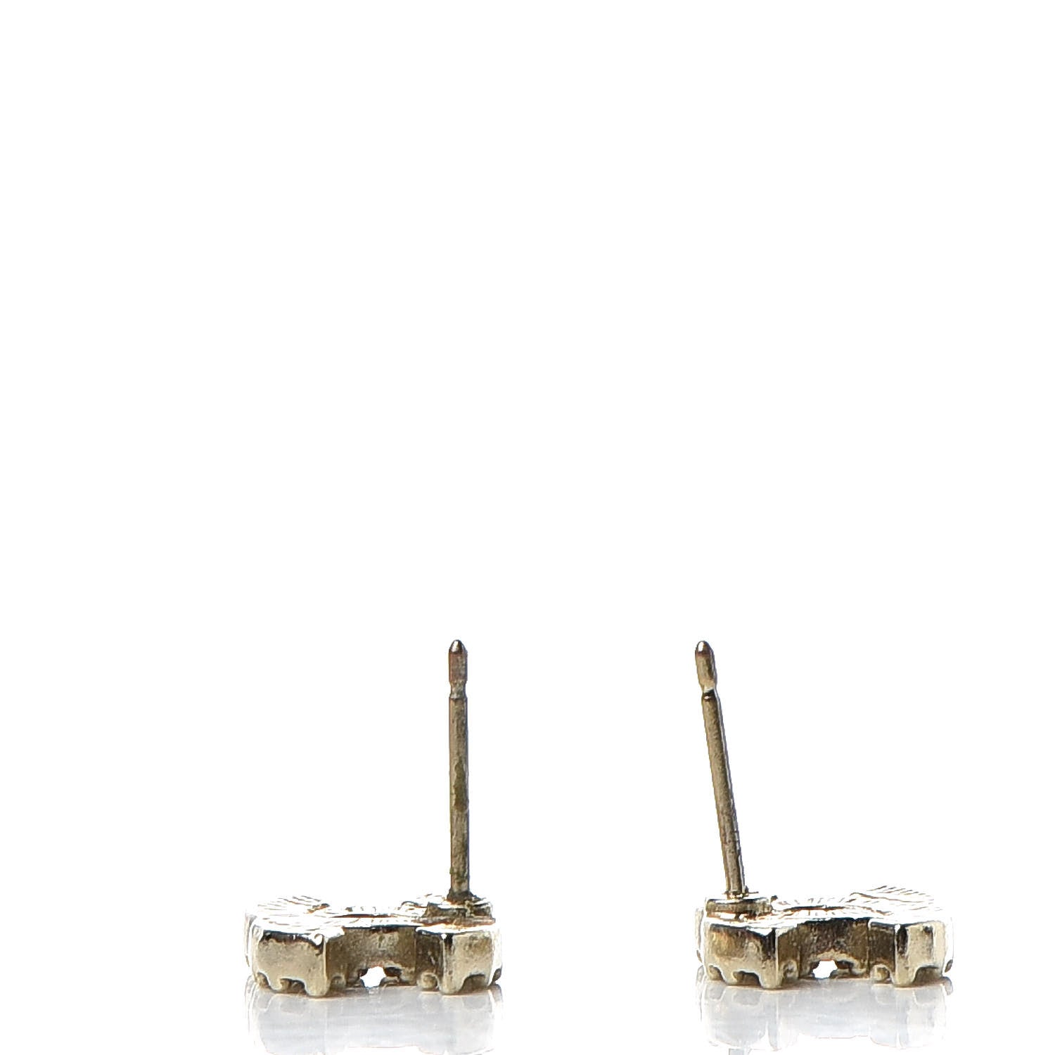 Chanel Crystal Mini Timeless CC Earrings Gold 4 of 6