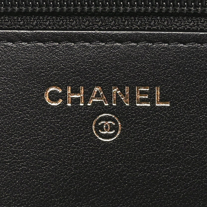 Chanel Caviar Quilted CC Filigree Wallet On Chain WOC Black 6 of 11