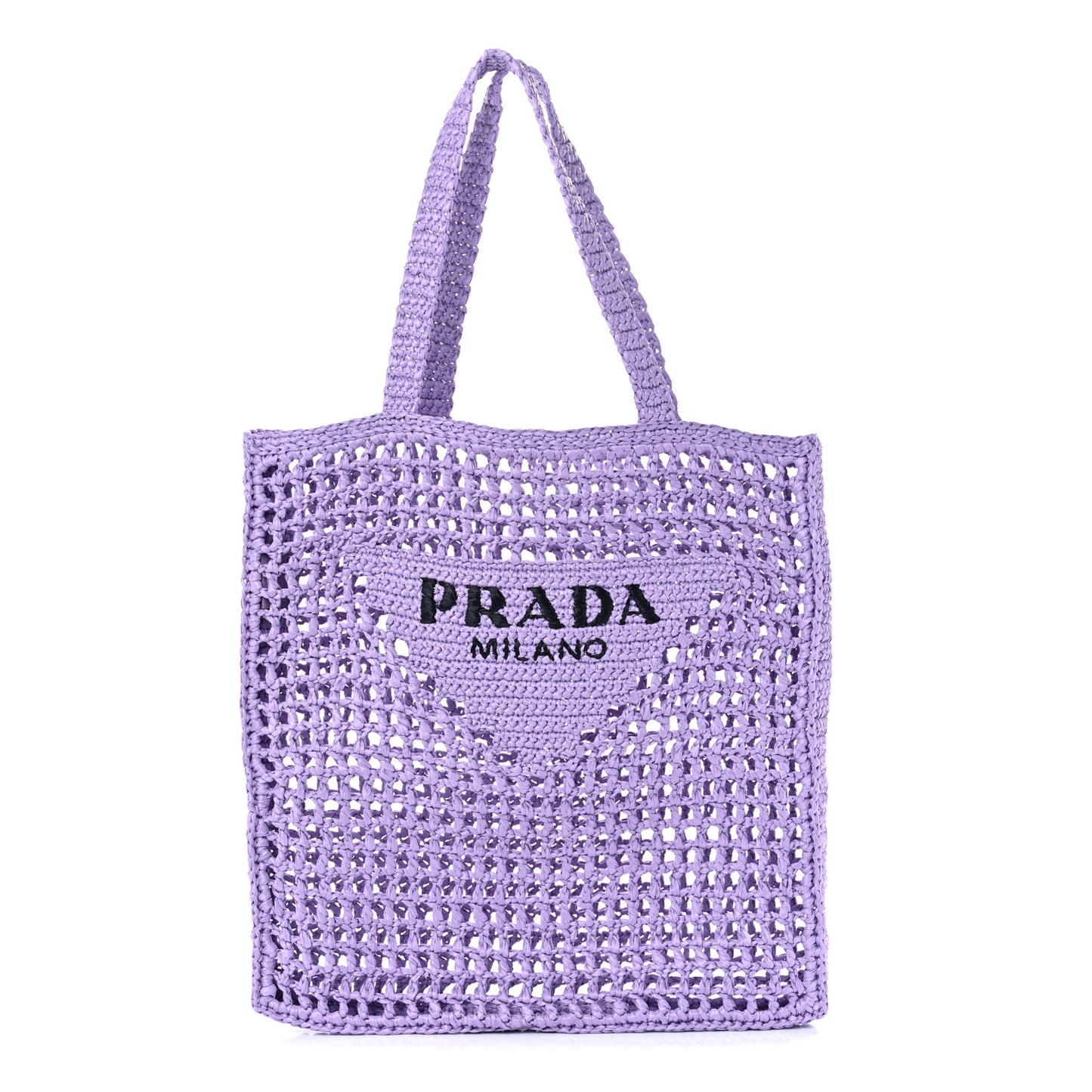 Yarn Raffia Effect Crochet Logo Embroidered Tote Bag Lilium