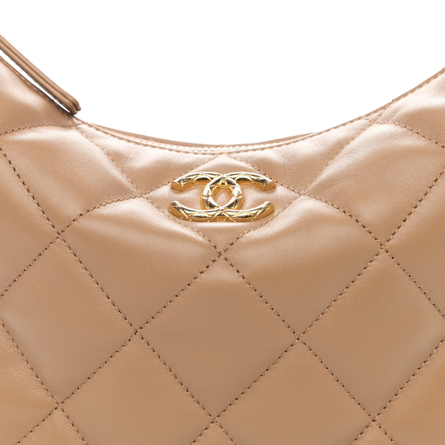 Chanel Lambskin Quilted Maxi Hobo Beige 9 of 11