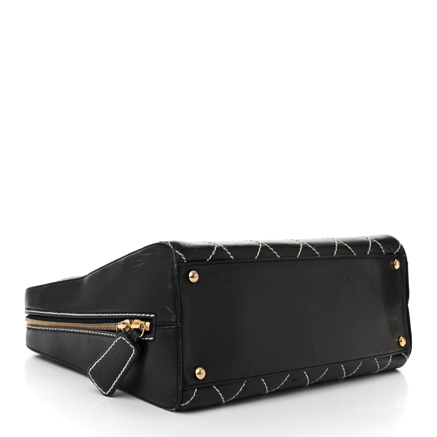Chanel Calfskin Contrast Stitch Surpique Black 4 of 13