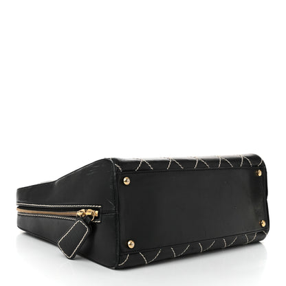 Chanel Calfskin Contrast Stitch Surpique Black 4 of 13