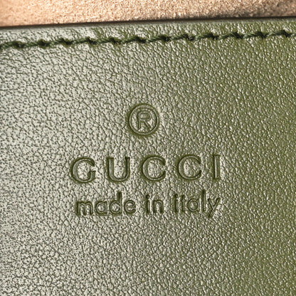Gucci Calfskin Matelasse Aria Small GG Marmont Chain Shoulder Bag Military Wood 6 of 10