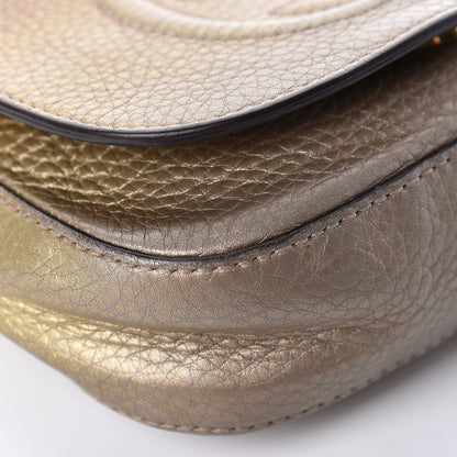 Gucci Metallic Pebbled Calfskin Small Soho Flap Crossbody Gold Ombre 14 of 20