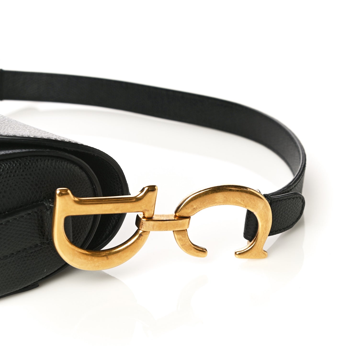 Grained Calfskin Saddle Bag Black