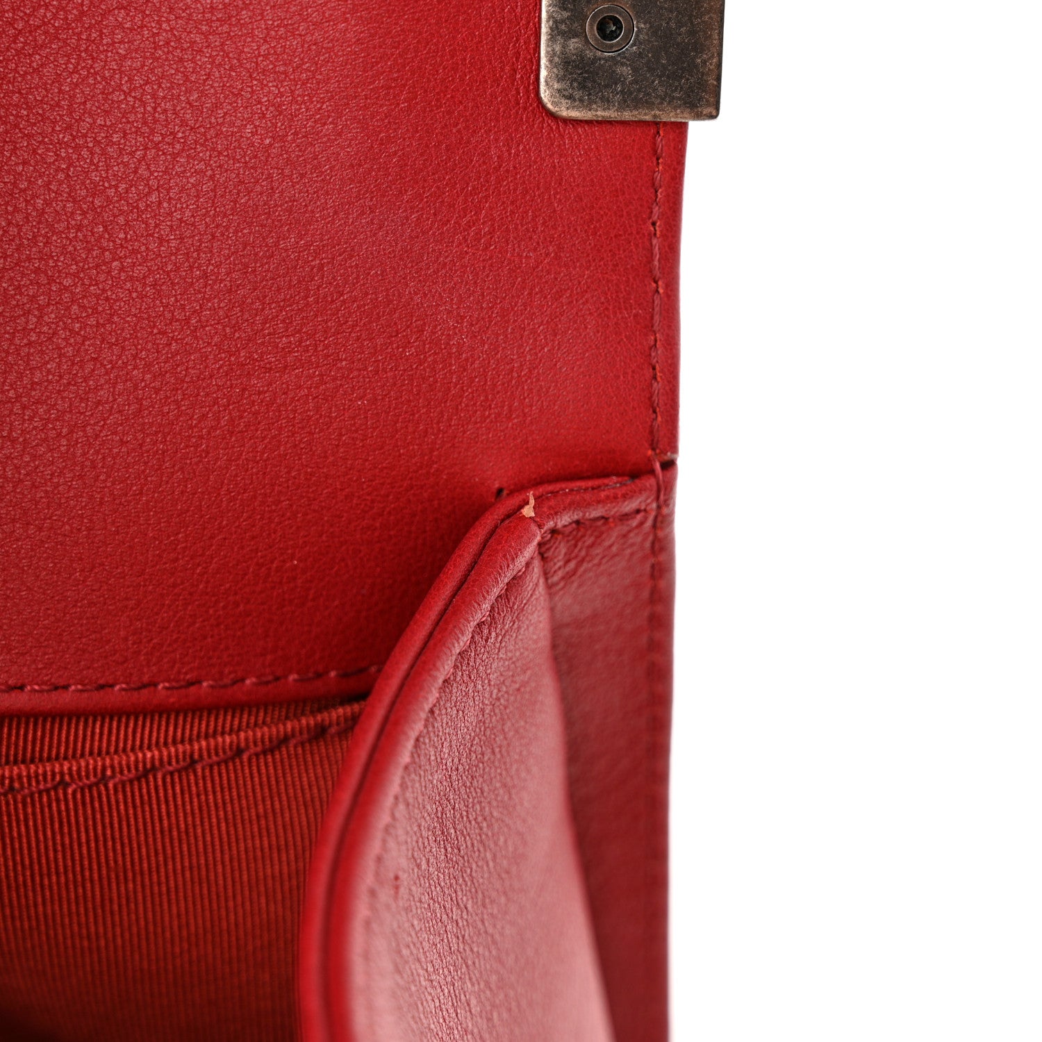Chanel Lambskin Chevron Quilted Medium Boy Flap Dark Red 12 of 12