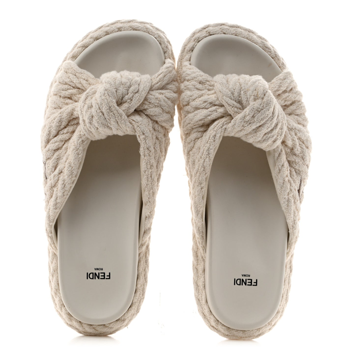 Tessuto Treccia Jacquard Ricamo Logo Slides 40 Grezzo Moka