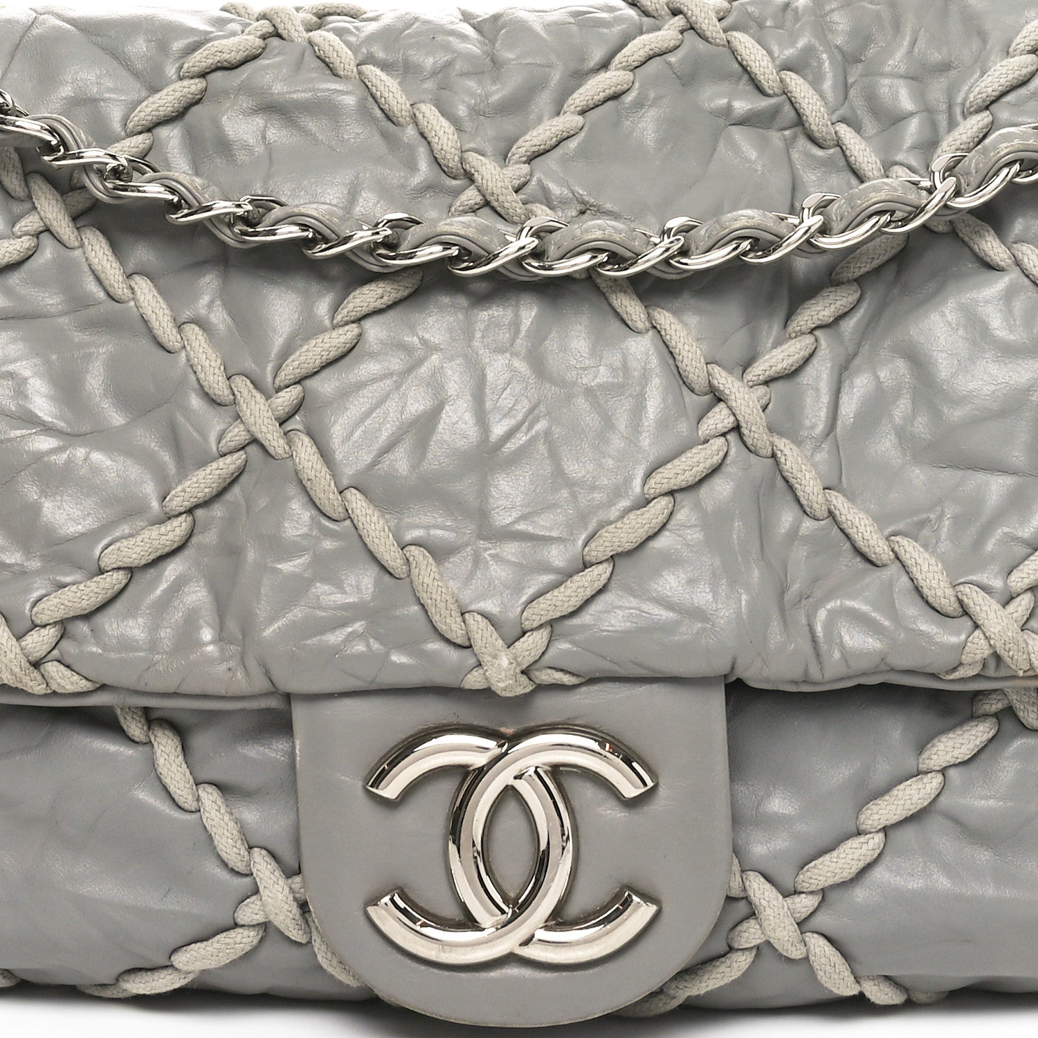 Chanel Calfskin Ultra Stitch Oversized Flap Grey 8 of 12