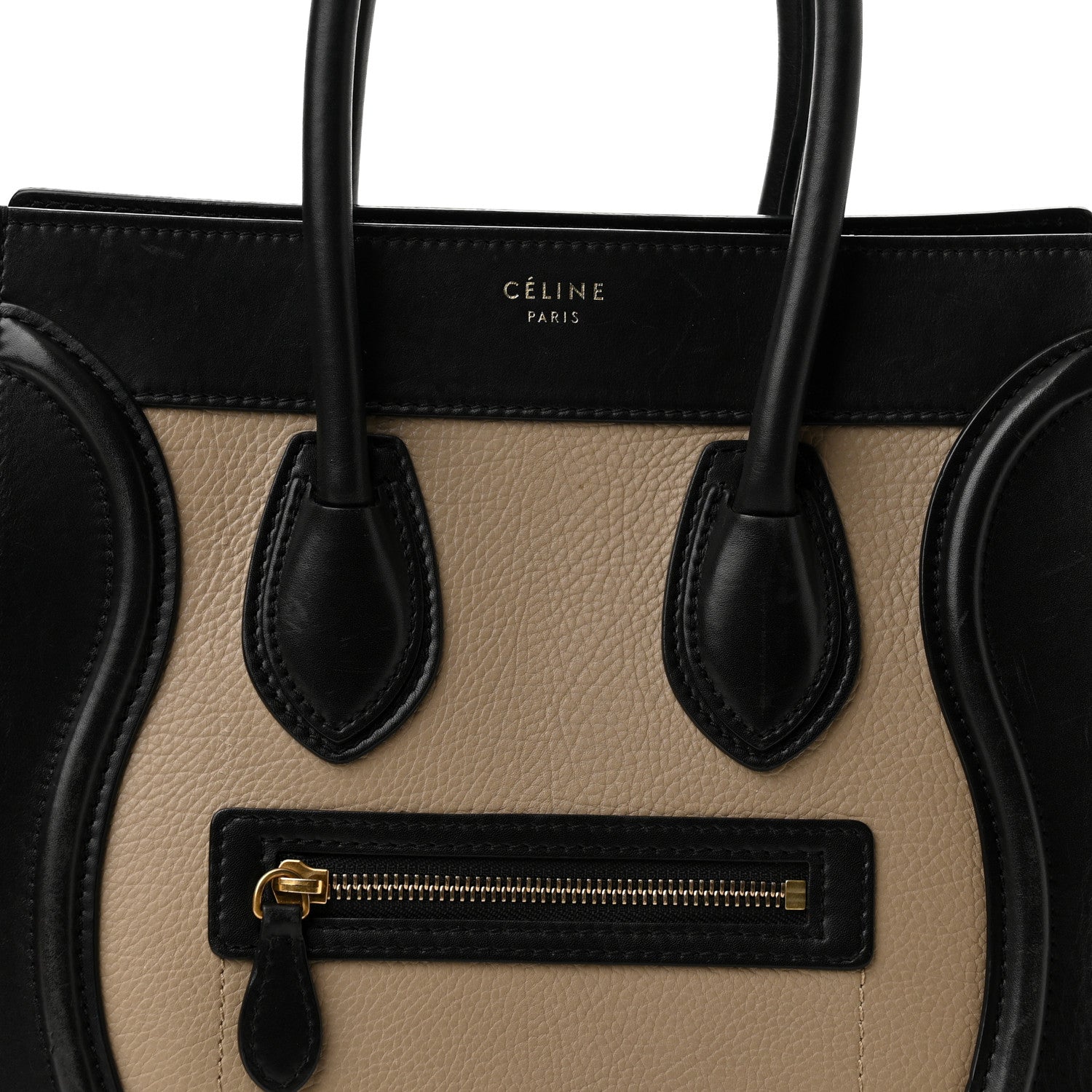 Celine Elephant Calfskin Suede Micro Tri-Color Luggage Sand 7 of 9