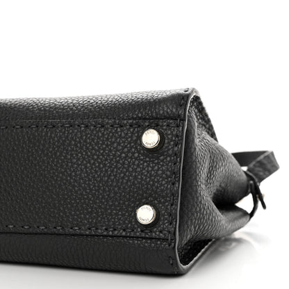 Fendi Cuoio Romano Selleria Bi-Color Mini Peekaboo Iconic Satchel Asfalto Latte 8 of 11