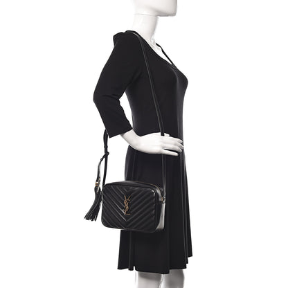 Saint Laurent Calfskin Matelasse Monogram Lou Camera Bag Black 2 of 9