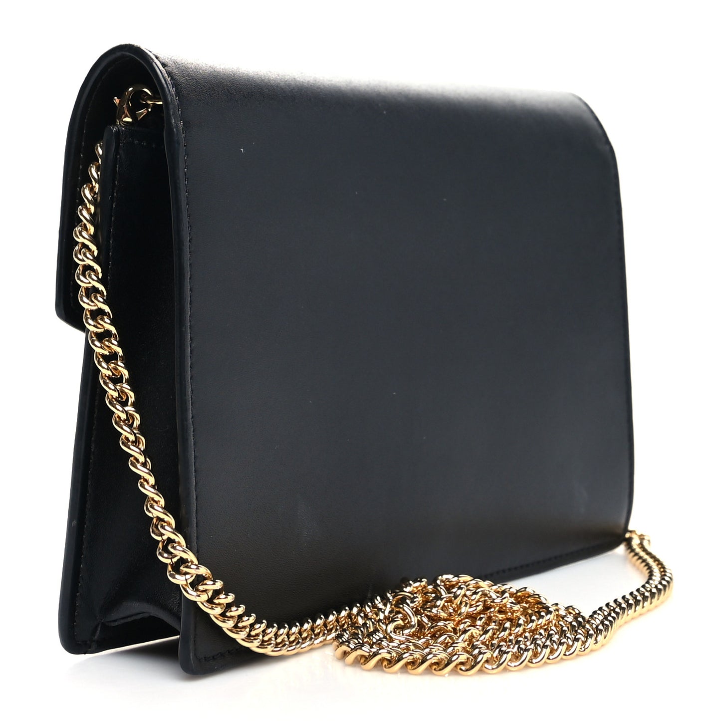 Vitello Liberty Lucido F is Fendi Medium Envelope Wallet on Chain Black