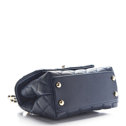 Chanel Caviar Quilted Extra Mini Coco Handle Flap Navy 3 of 8