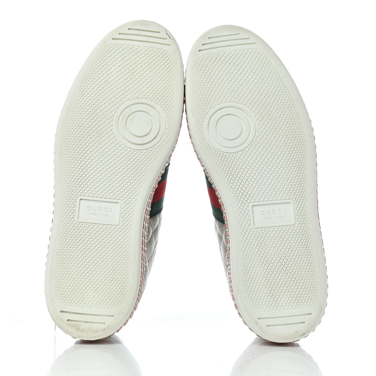 Laminated Nappa Crystal Web Bee Embroidered Trapuntata Womens Ace Platform Sneakers 36.5 Argento
