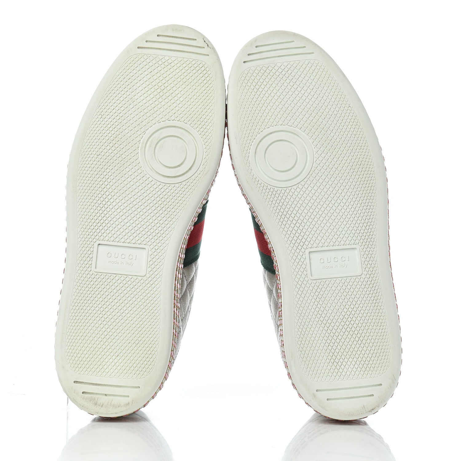 Gucci Laminated Nappa Crystal Web Bee Embroidered Trapuntata Womens Ace Platform Sneakers 36.5 Argento 5 of 21