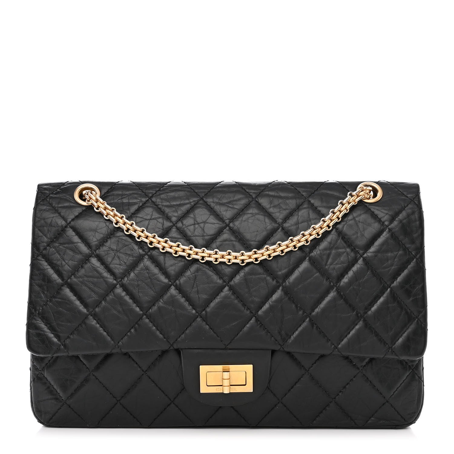 Chanel Aged Calfskin Quilted 50th Anniversary 2.55 Reissue 227 Flap Black 1 of 15