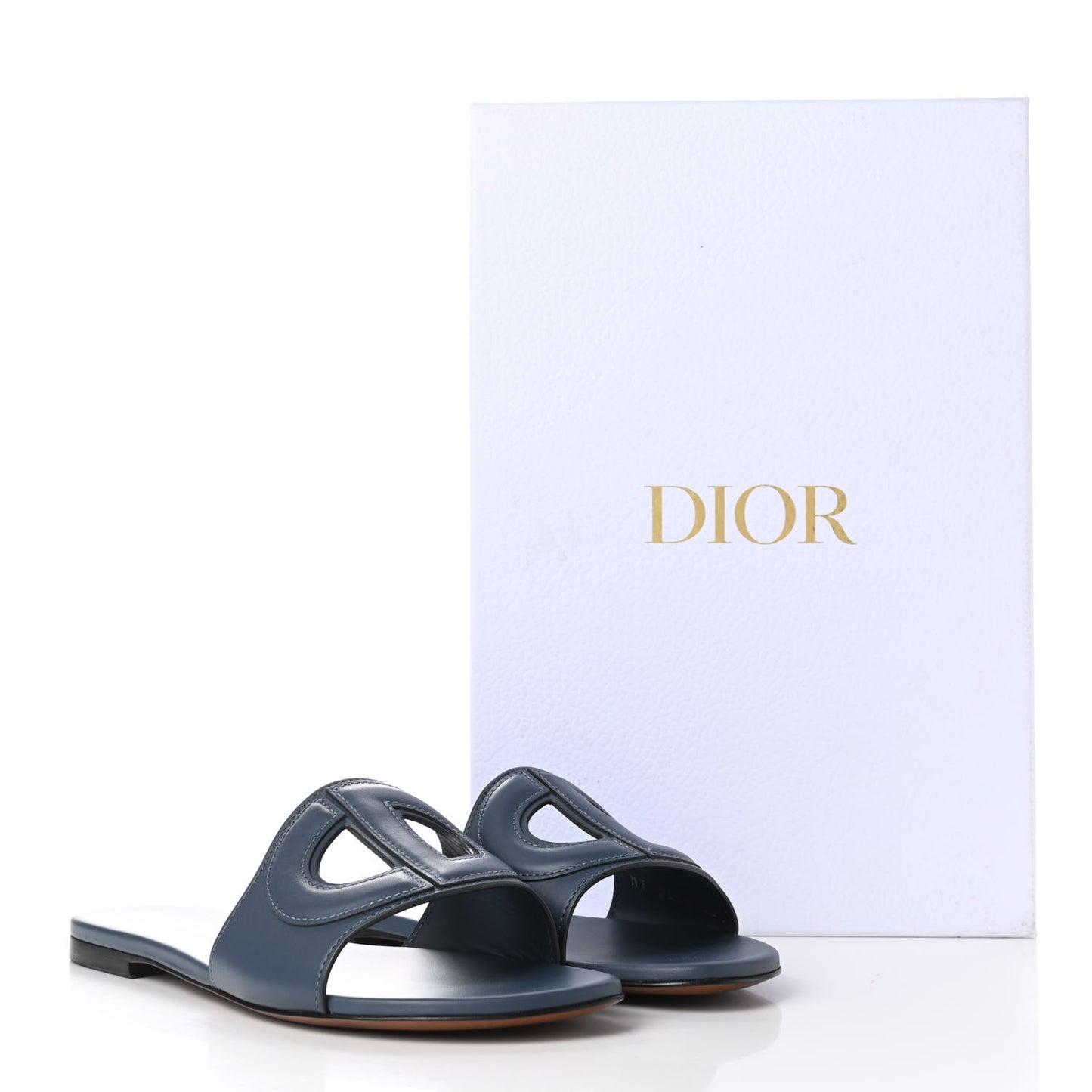 Calfskin D-Club Mule Sandal 36.5 Navy