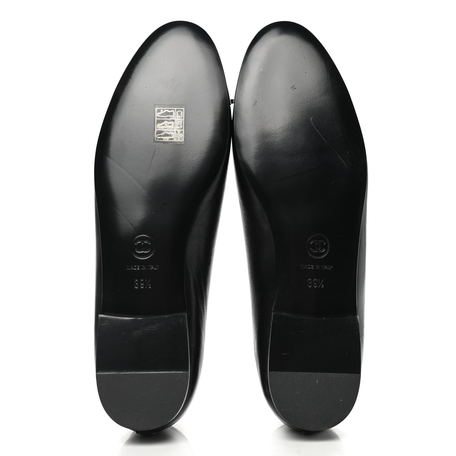 Chanel Lambskin Patent Cap Toe Ballerina Flats 39.5 Black 5 of 8