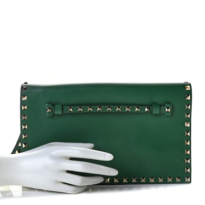 Valentino Garavani Nappa Rockstud Wristlet Clutch Green 6 of 6
