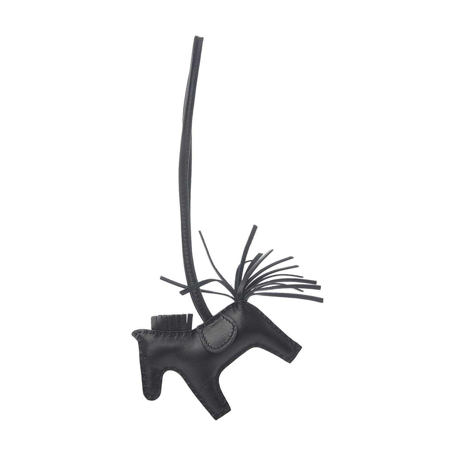 Milo Lambskin Grigri Rodeo Horse Bag Charm PM So Black
