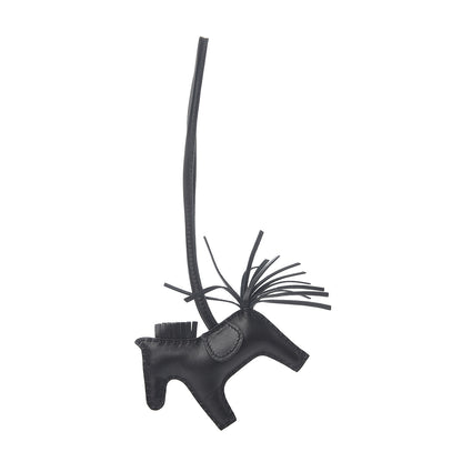 Hermes Milo Lambskin Grigri Rodeo Horse Bag Charm PM So Black 1 of 3