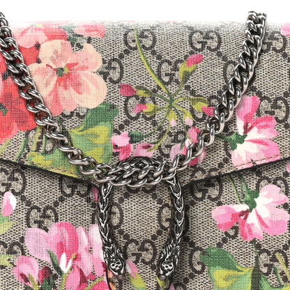 Gucci GG Supreme Monogram Blooms Mini Dionysus Chain Wallet Beige Multicolor Dry Rose 9 of 11