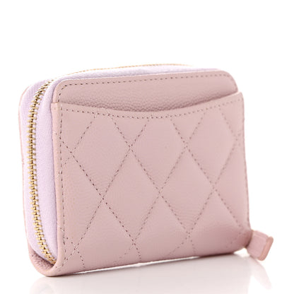 Chanel Caviar Quilted Zip Coin Purse Light Pink 3 of 8
