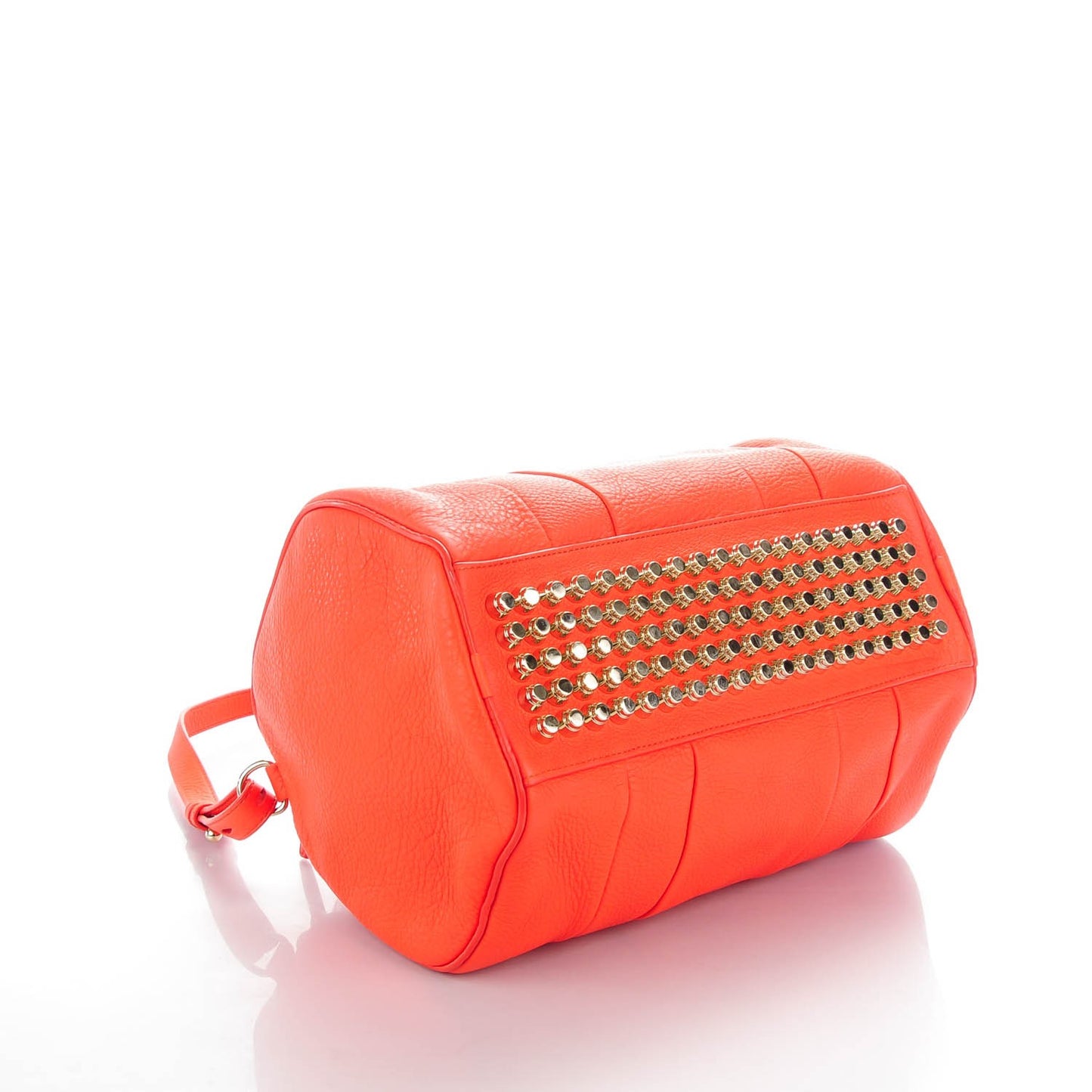 Pebbled Lambskin Rocco Tangerine Pale Gold Hardware