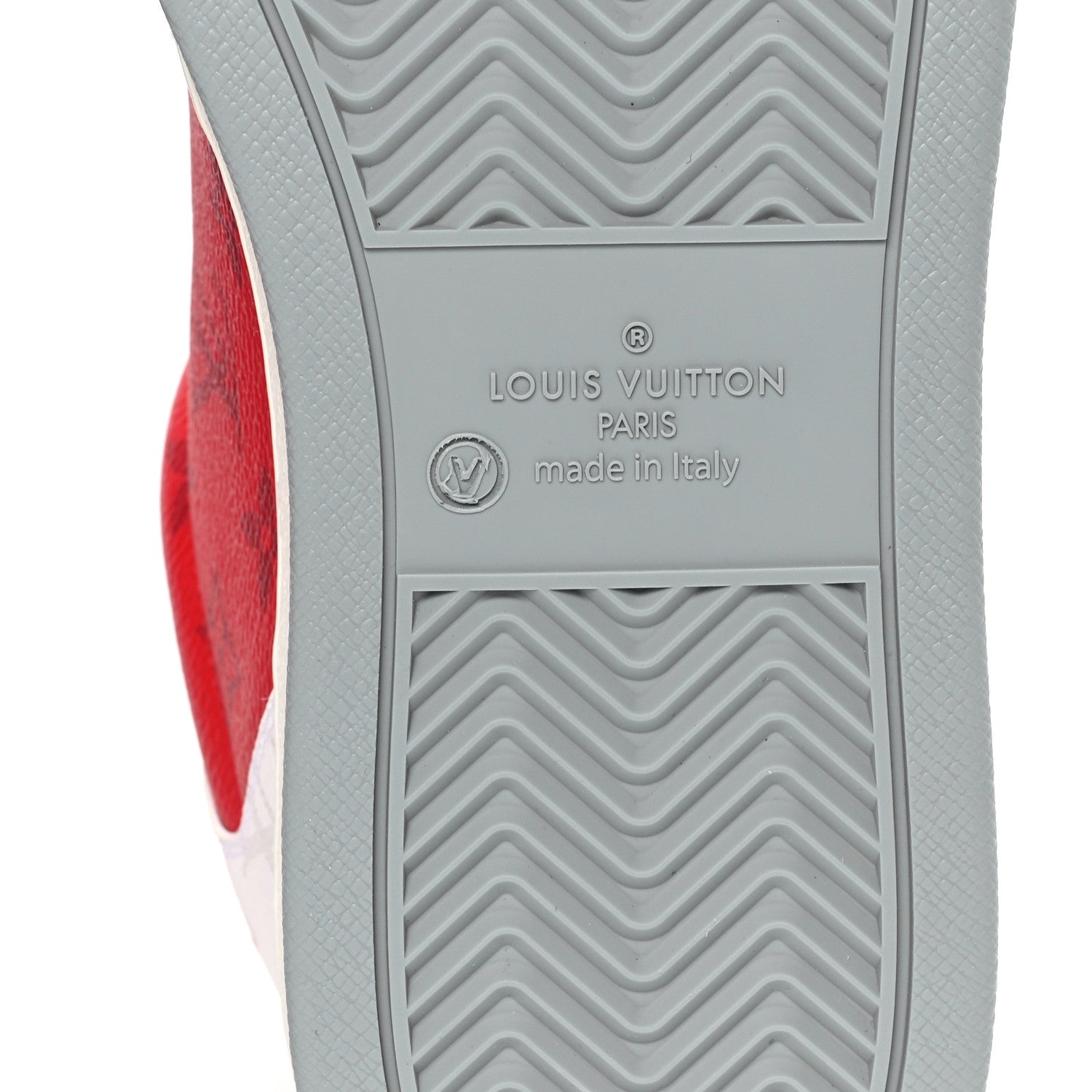 Louis Vuitton Monogram Calfskin Mens Rivoli Sneakers 9.5 Red 6 of 9