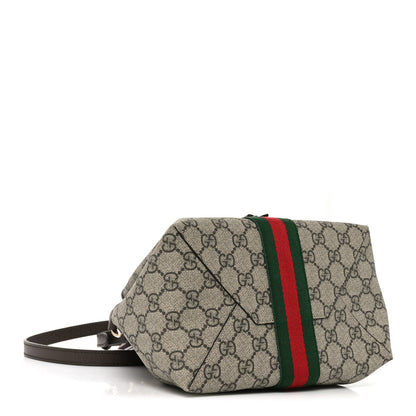 Gucci GG Supreme Monogram Web Small Ophidia Top Handle Bucket Bag Brown 4 of 10