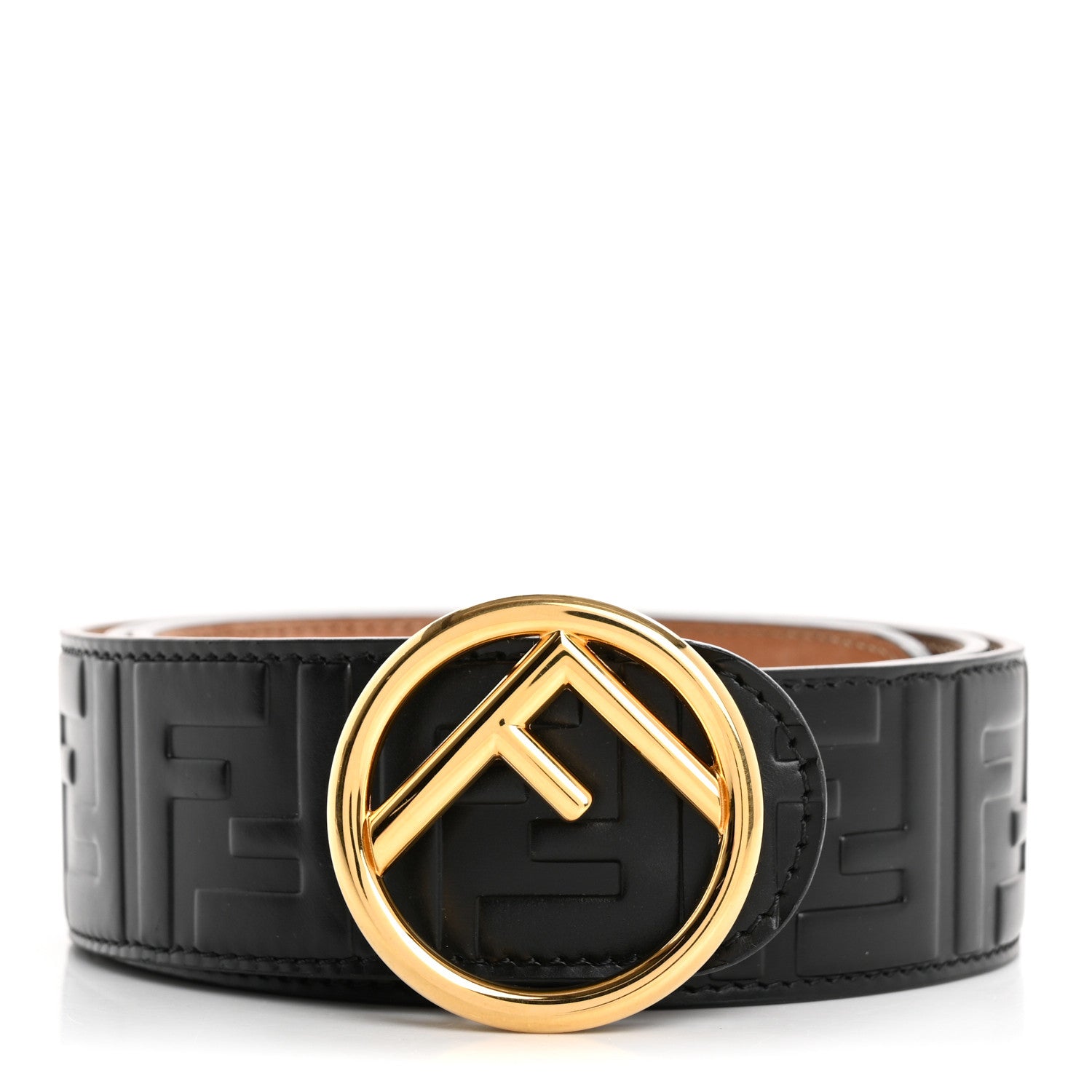 Fendi Calfskin F is Fendi FF 1974 Embossed Belt 90 36 Black 1 of 7