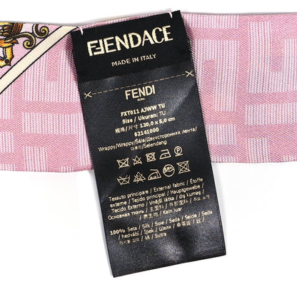 Fendi X VERSACE Silk FF Baroque Fendace Wrappy Scarf Rosa Tabacco 3 of 3