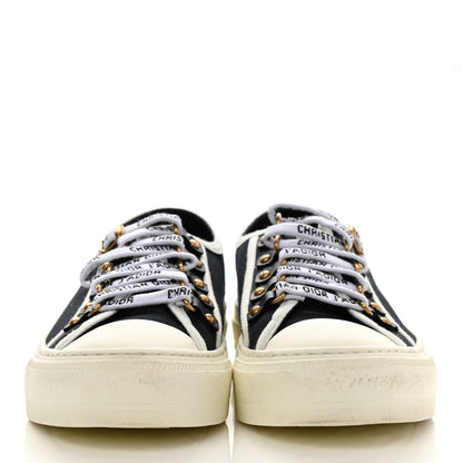 Christian Dior Canvas Dot Walk'N'Dior Low Top Sneakers 37.5 Black 2 of 8