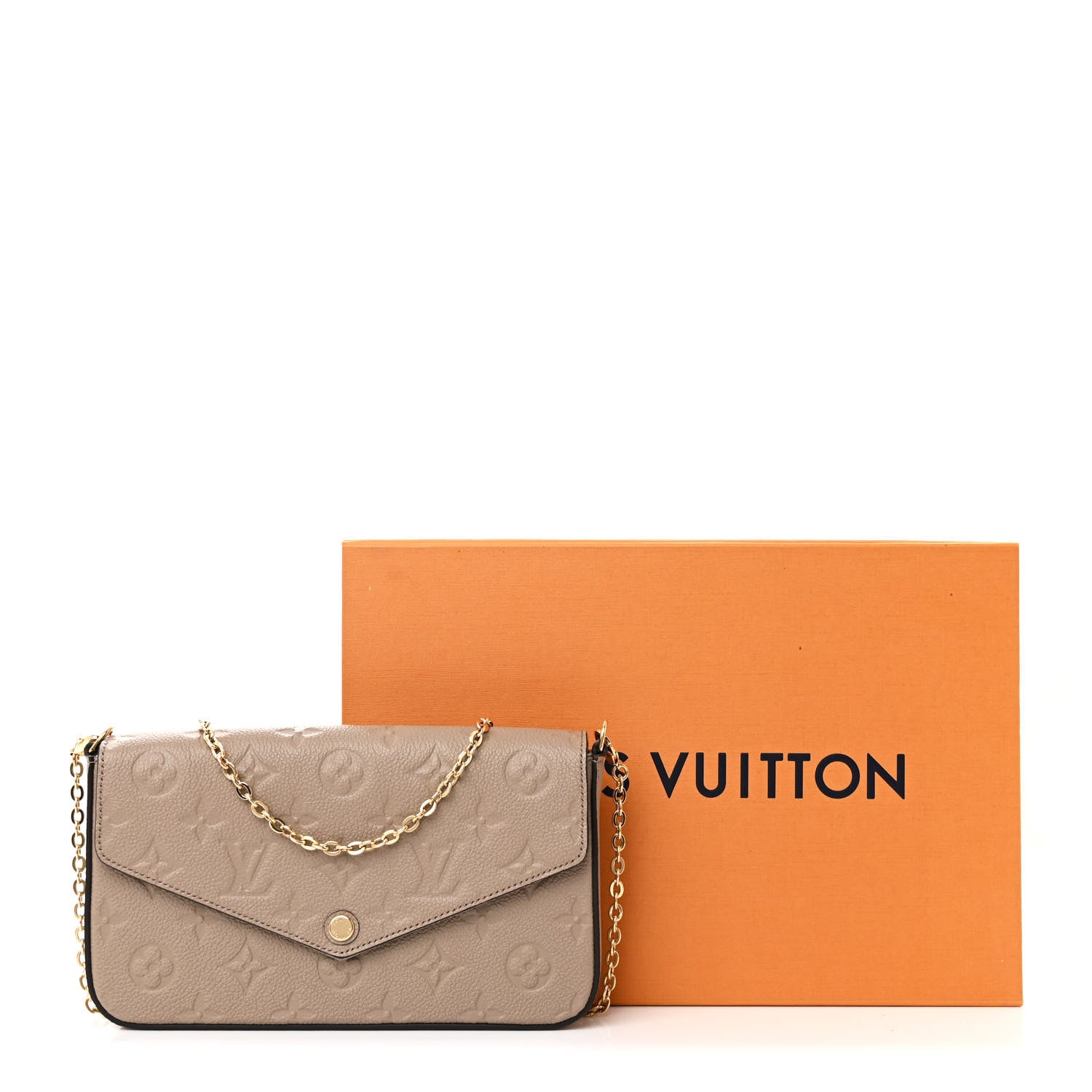 Louis Vuitton Empreinte Pochette Felicie Chain Wallet Tourterelle 13 of 13