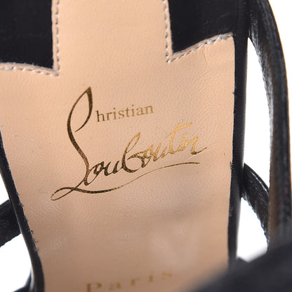 Christian Louboutin Kid Amazoutiful 120 Lace Up Sandals 39 Black/Gold 6 of 8