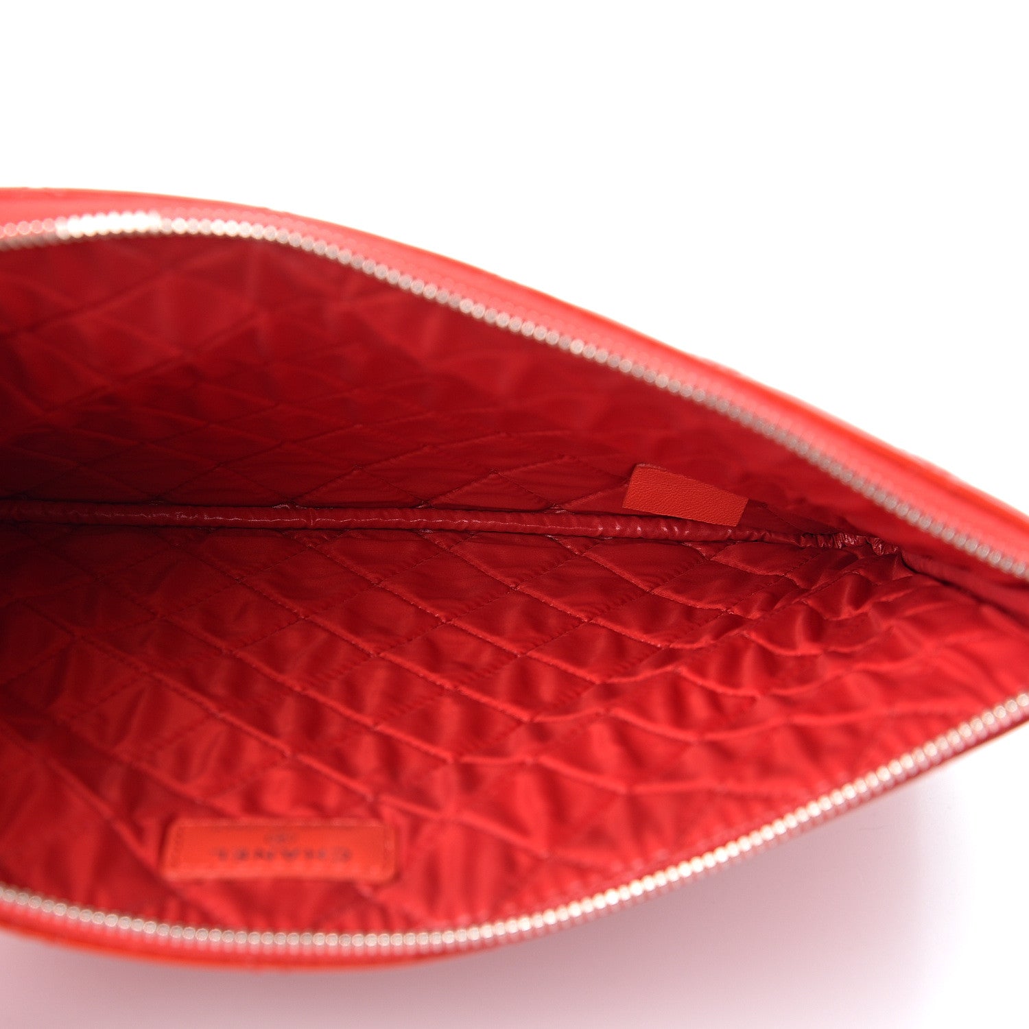 Chanel Patent Calfskin Quilted Valentine Hearts Medium O Cosmetic Case Red 3 of 8
