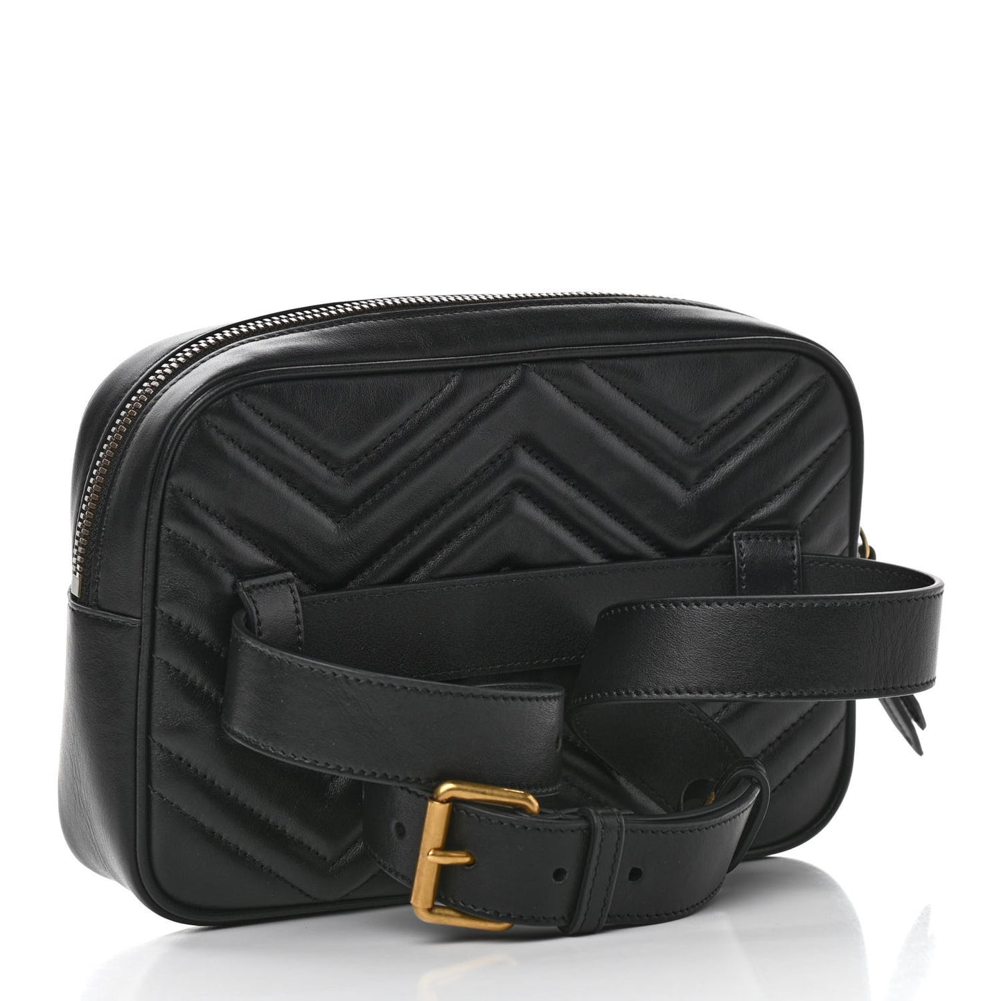 Calfskin Matelasse Mens GG Marmont Belt Bag 80 32 Black