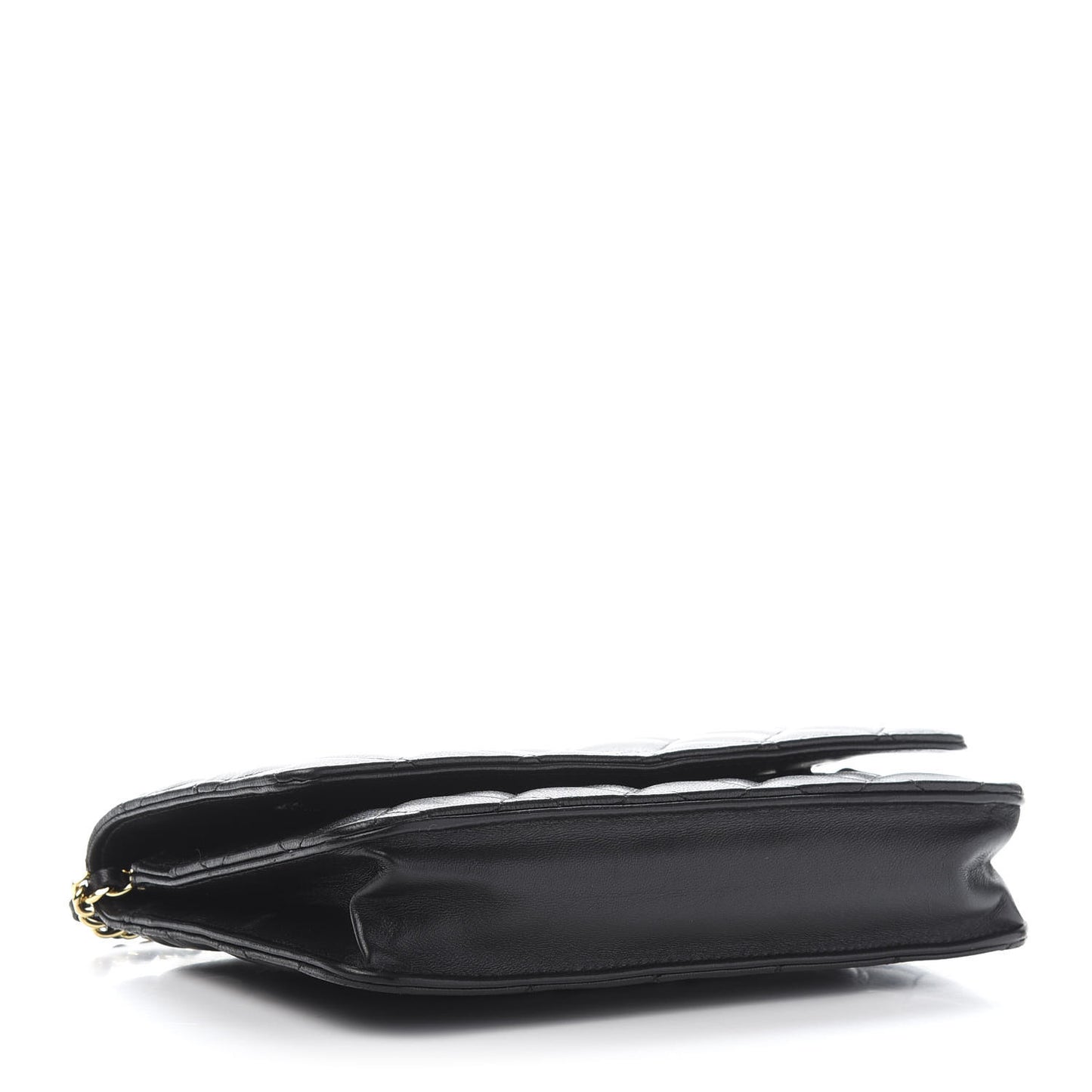 Lambskin Quilted Wallet On Chain WOC Black