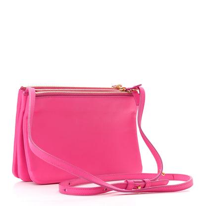 Celine Lambskin Small Trio Crossbody Bag Fluo Fuchsia 3 of 11