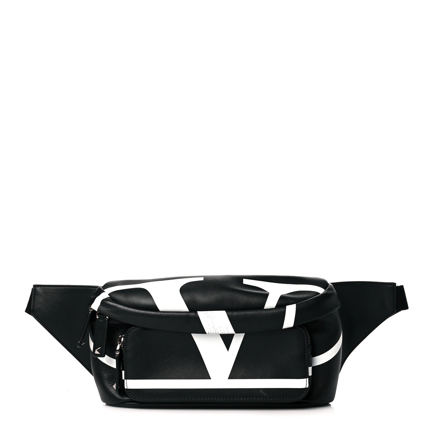 Valentino Garavani Calfskin Go Logo Belt Bag Black White 1 of 10