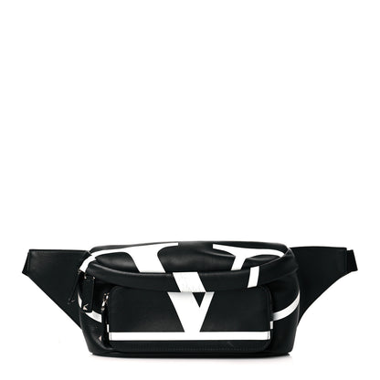 Valentino Garavani Calfskin Go Logo Belt Bag Black White 1 of 10