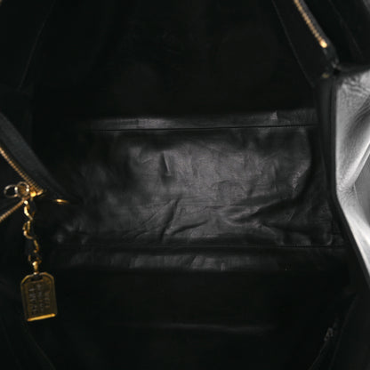 Chanel Calfskin Stitched XL Weekender Black 5 of 13