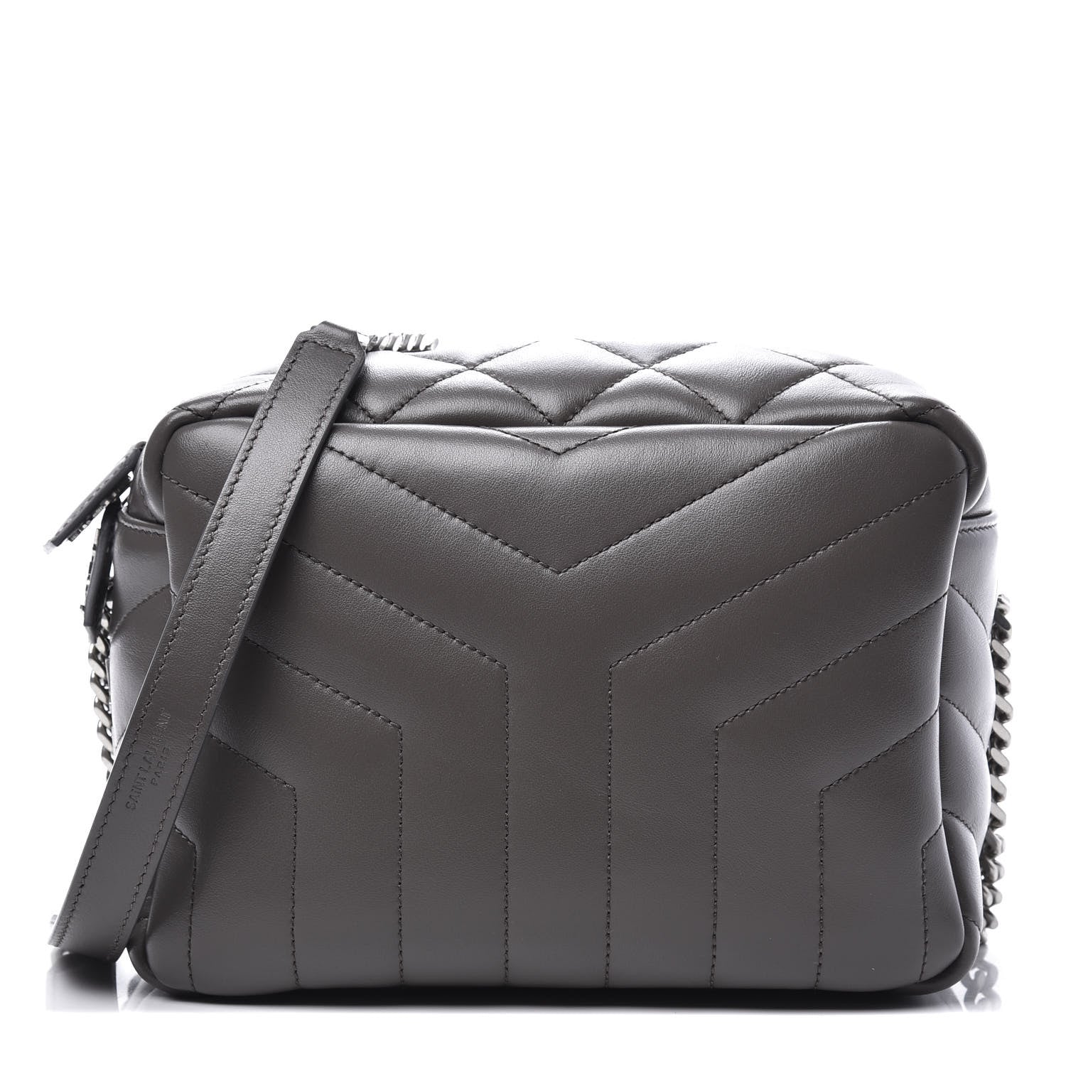 Saint Laurent Calfskin Y Quilted Monogram Small Loulou Bowling Bag Earth 1 of 8