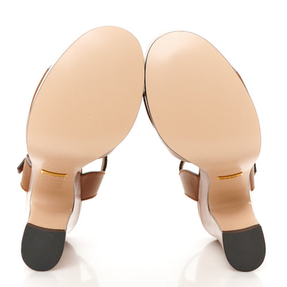 Gucci Cosmos Softy Calfskin Wooden Interlocking G Cut-Out 30/120mm Platform Sandals 35.5 Cuir 6 of 9