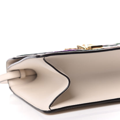 Gucci Calfskin Embroidered Medium Sylvie Top Handle Bag White 5 of 9