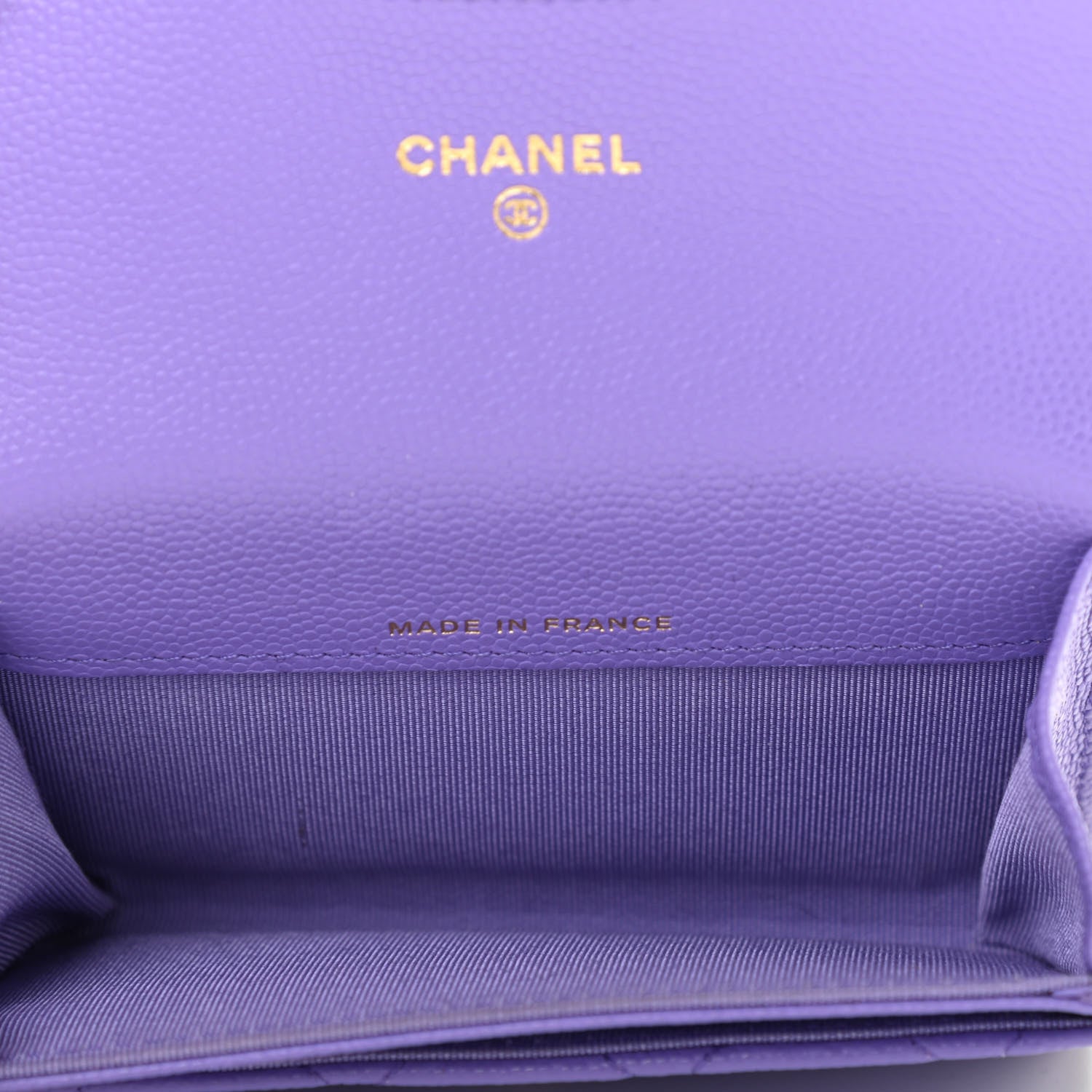 Chanel Caviar Quilted Flap Card Holder Wallet Purple 5 of 8