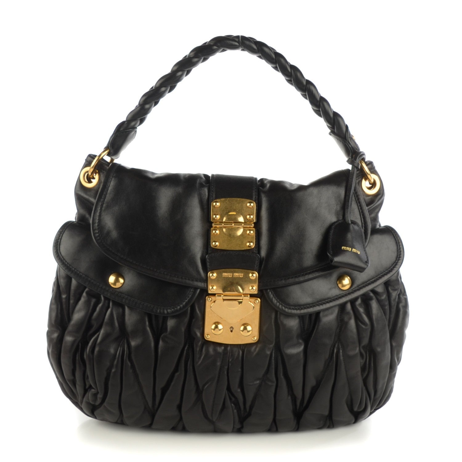 Miu Miu Nappa Matelasse Coffer Hobo Black 1 of 8