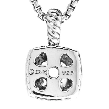 David Yurman Sterling Silver Diamond White Topaz 7mm Petite Albion Pendant Necklace 4 of 7
